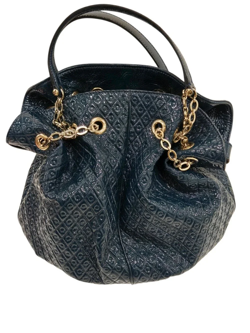TOD'S  Quilted‎ Patent Leather Chain Tote shoulder bag